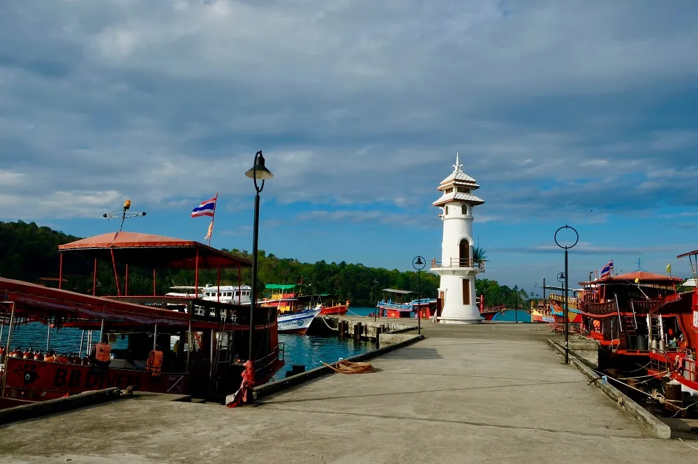 Bang Bao pier on Koh Chang with fishing boats ready for island trips