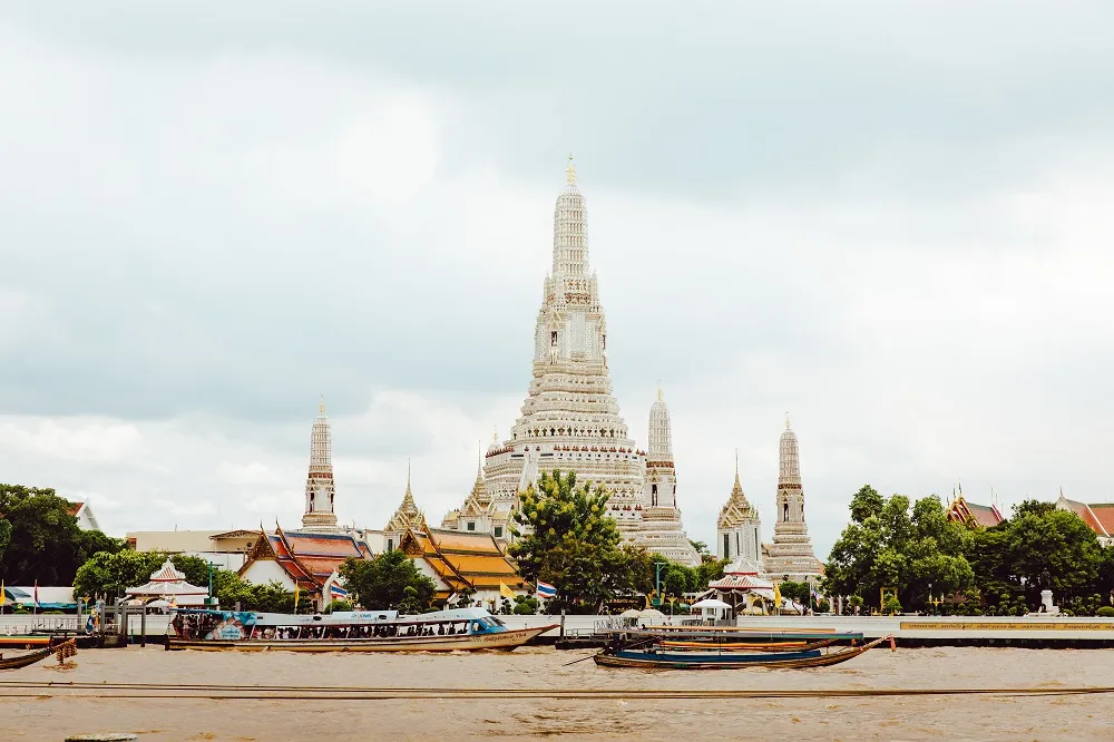 Wat Arun temple on the Chao Phraya river in Bangkok