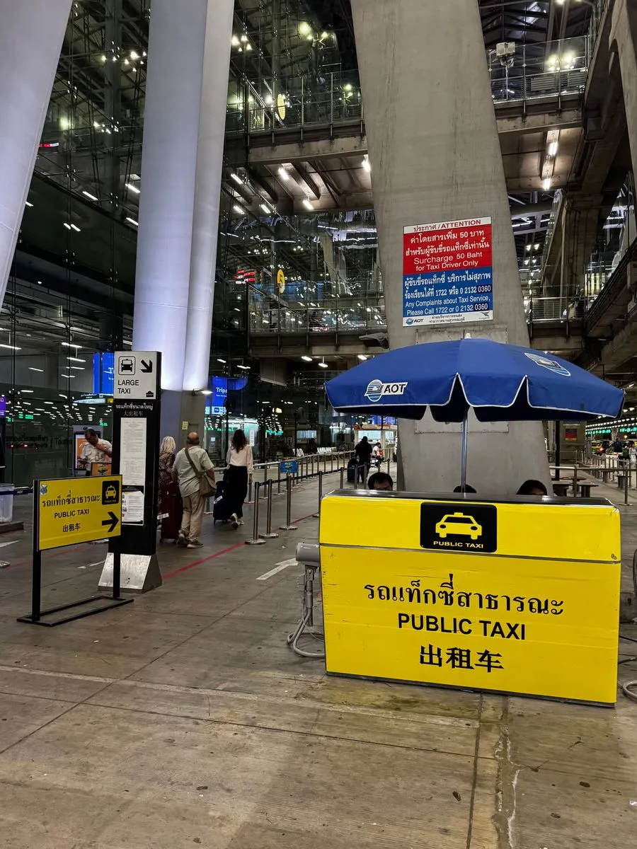 The official Public Taxi stand at Suvarnabhumi airport